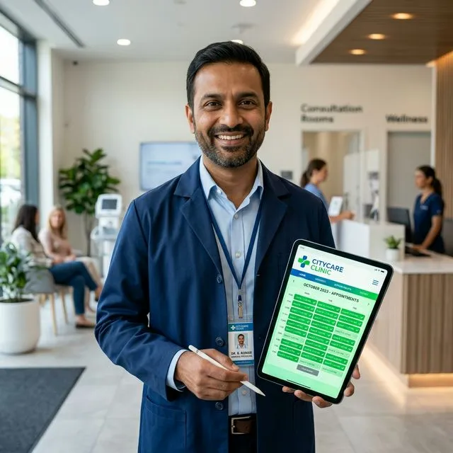 Doctor happy with booked clinic